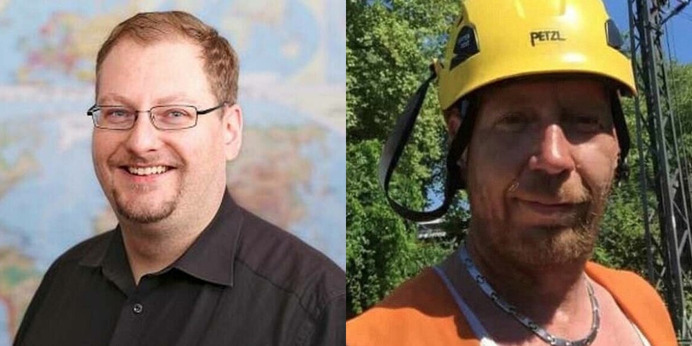 O professor Stefan R. (esq.) é acusado de matar e comer pedaços do corpo de Stefan Trogisch (dir.) (Fotos: Reprodução)