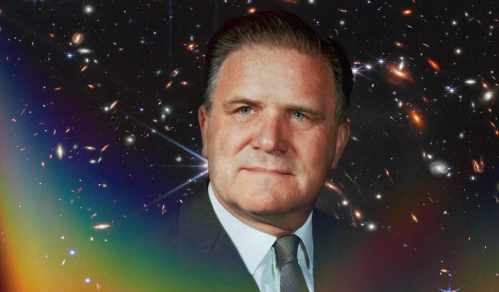 O cientista James Webb, homenageado no novo telescópio da Nasa, é acusado de ter implementado políticas homofóbicas durante sua administração à frente da agência (Foto: Cortesia da Nasa / Revista Híbrida)