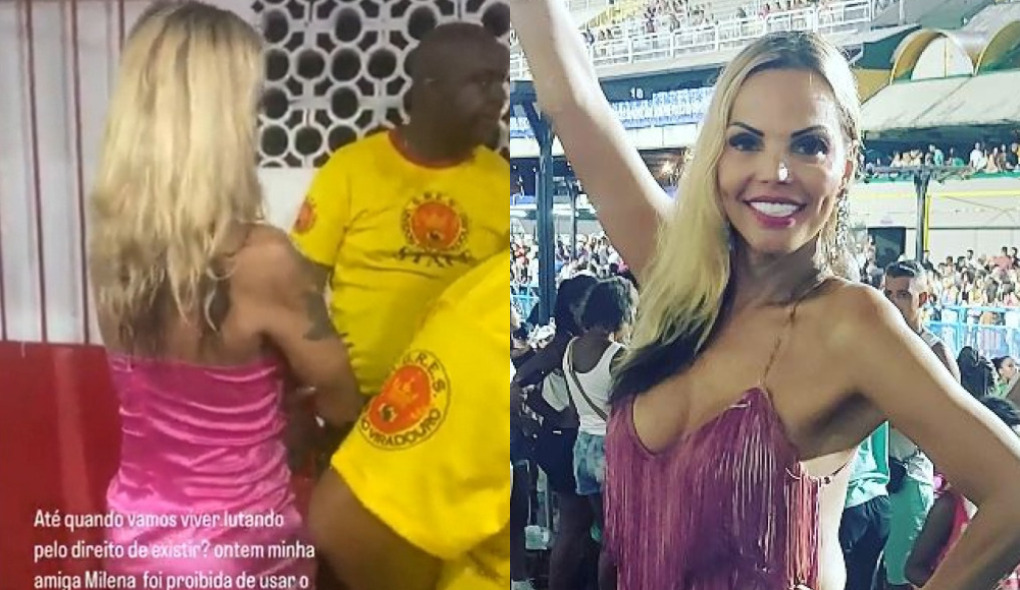 Milena Ravache foi proibida de usar o banheiro feminino por seguranças da Viradouro durante ensaio (Foto: Reprodução)