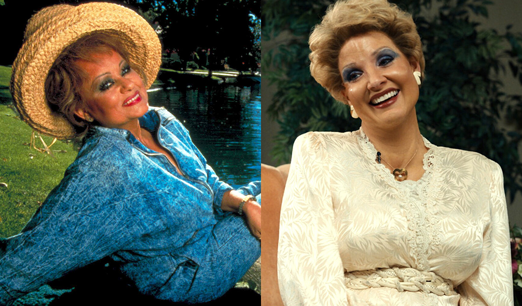 Tammy Faye e Jessica Chastain, que interpretou a televangelista em 2021